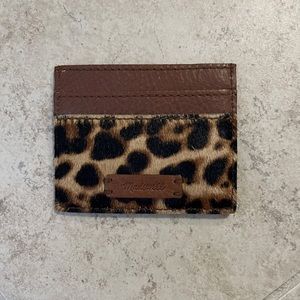Madewell leather cardholder- calf hair
